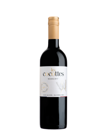 Nealko víno červené polosuché 0% Merlot LES COCOTTES 750ml