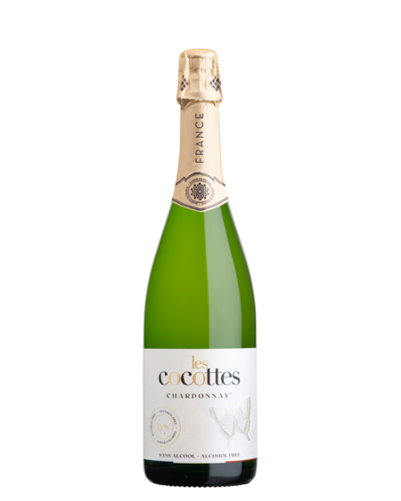 Nealko víno biele šumivé polosuché 0% Chardonnay LES COCOTTES 750ml